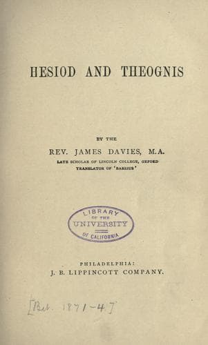 Tapa de Hesiod and Theognis