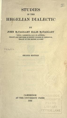 Tapa de Studies in the Hegelian dialectic.
