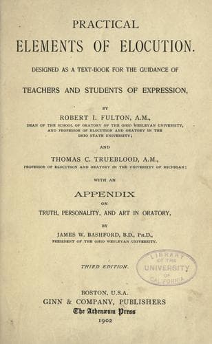 Tapa de Practical elements of elocution