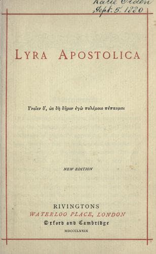Tapa de Lyra apostolica