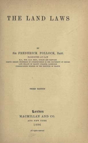 Tapa de The land laws.
