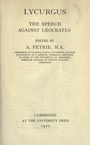 Tapa de The speech against Leocrates