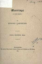 Tapa de Marriage in free society
