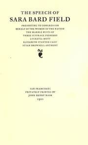 Tapa de The speech of Sara Bard Field