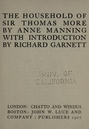 Tapa de The household of Sir Thomas More