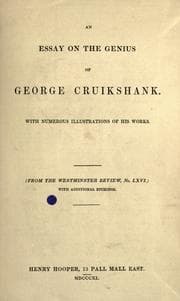 Tapa de An essay on the genius of George Cruikshank