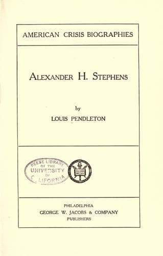 Tapa de Alexander H. Stephens