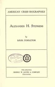 Tapa de Alexander H. Stephens
