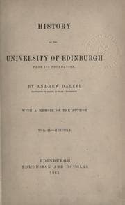 Tapa de History of the University of Edinburgh from its foundation