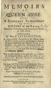 Tapa de Memoirs of Queen Anne