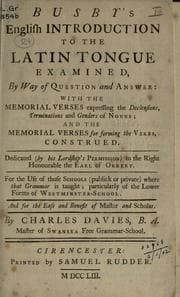 Tapa de Busby's English introduction to the Latin tongue examined