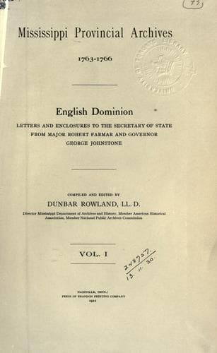 Tapa de Mississippi provincial archives