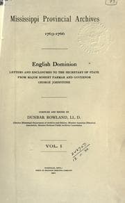 Tapa de Mississippi provincial archives
