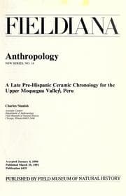 Tapa de A late pre-Hispanic ceramic chronology for the upper Moquegua Valley, Peru