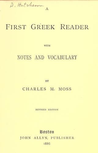 Tapa de A first Greek reader