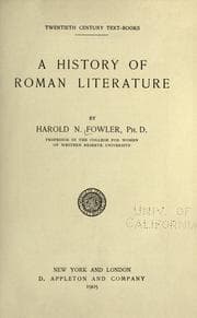 Tapa de A history of Roman literature