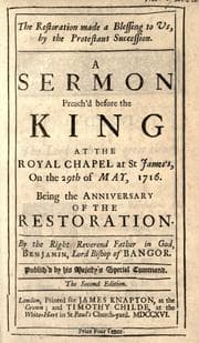 Tapa de The Restoration made a blessing to us, by the protestant succession