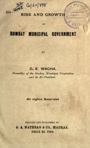 Tapa de Rise and growth of Bombay municipal government