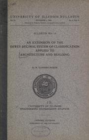Tapa de An extension of the Dewey decimal system of classification applied to architecture and building