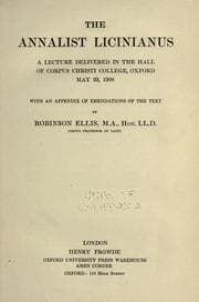Tapa de The annalist Licinianus