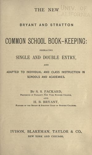 Tapa de The new Bryant & Stratton common school book-keeping