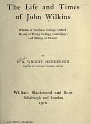 Tapa de The life and times of John Wilkins