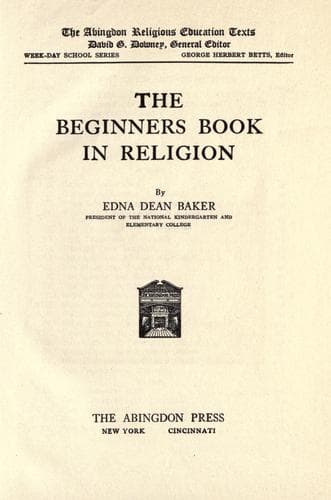 Tapa de The beginner's book in religion