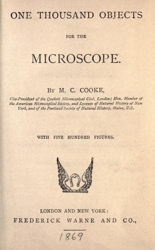 Tapa de One thousand objects for the microscope