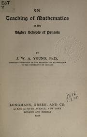 Tapa de The teaching of mathematics in the higher schools of Prussia
