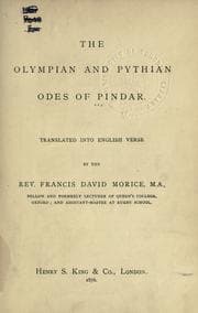 Tapa de The Olympian and Pythian odes of Pindar