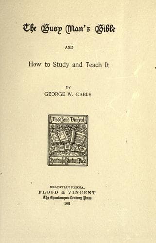 Tapa de The busy man's Bible and how to study and teach it