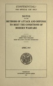 Tapa de Notes on the methods of attack and defense to meet the conditions of modern warfare