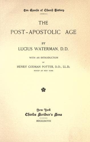 Tapa de The post-apostolic age