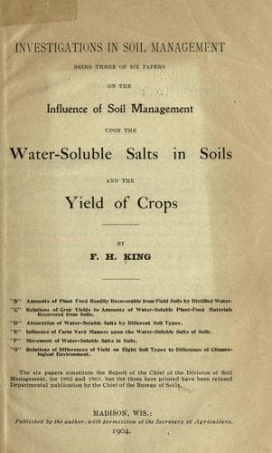 Tapa de Investigations in soil management