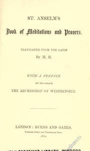 Tapa de Saint Anselm's book of meditations and prayers
