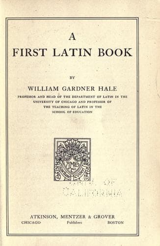 Tapa de A first Latin book