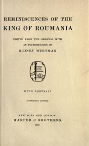 Tapa de Reminiscences of the King of Roumania