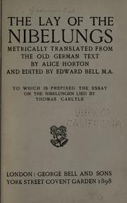 Tapa de The lay of the Nibelungs