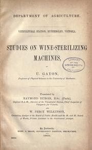 Tapa de Studies on wine-sterilizing machines