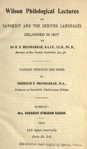 Tapa de Wilson philological lectures on Sanskrit and the derived languages delivered in 1877