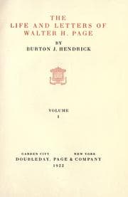 Tapa de The life and letters of Walter H. Page