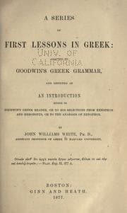 Tapa de A series of first lessons in Greek