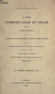 Tapa de General plan for a mail communication by steam, between Great Britain and the eastern and western parts of the world