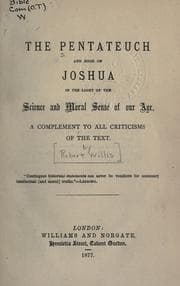 Tapa de The Pentateuch and Book of Joshua in the light of the science and moral sense of our age
