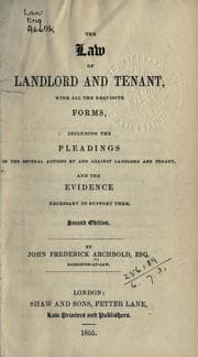 Tapa de The law of landlord and tenant