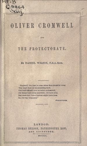 Tapa de Oliver Cromwell and the protectorate
