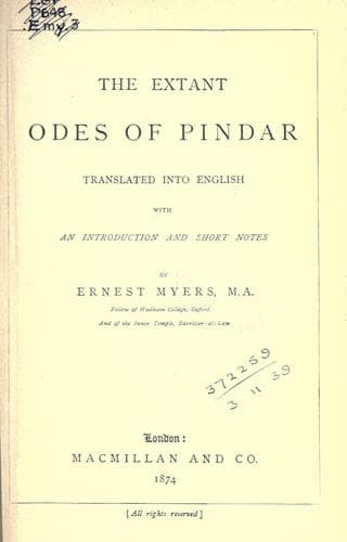 Tapa de The extant odes
