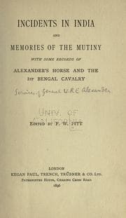 Tapa de Incidents in India and memories of the mutiny