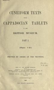 Tapa de Cuneiform texts from Cappadocian tablets in the British museum