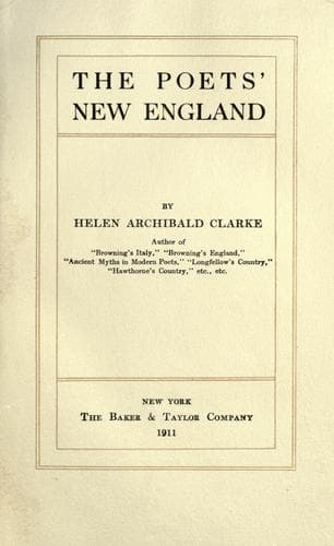 Tapa de The poets' New England